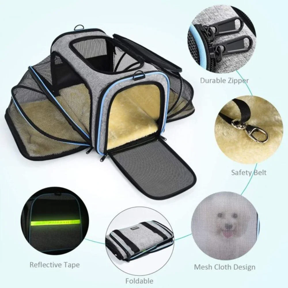 Blue 4 pounds foldable pet bag Catard dog dog home flight portable